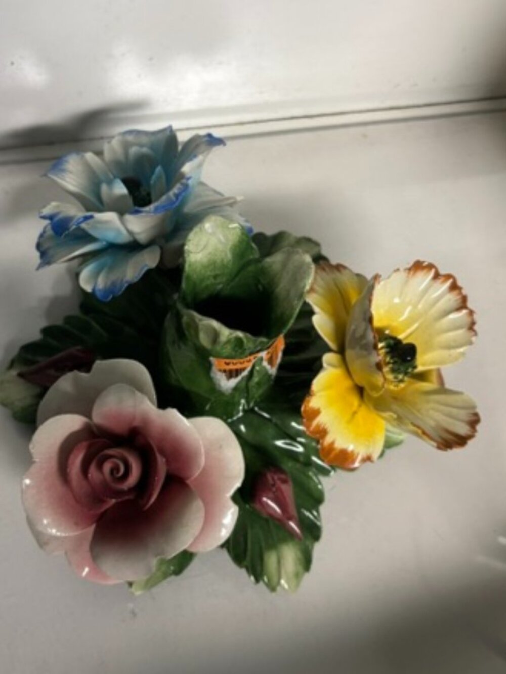 1950s Nuova Capodimonte Porcelain Candlestick Holder